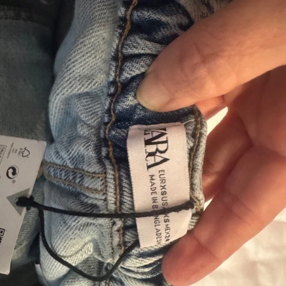 NWT Zara TRF Strapless Off Shoulder Denim Jumpsuit Size XS - Picture 11 of 16